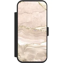 Nivocase Klapphülle für Apple iPhone Air Handyhülle aus Kunst Leder NIVOflip schwarz Glitzer Look Marmor (Apple iPhone Air), Smartphone Hülle, Schwarz