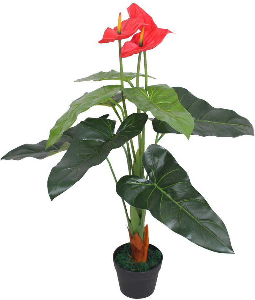 Bay Isle Home Faux Plant in Plastic Pot Red 90cm H
