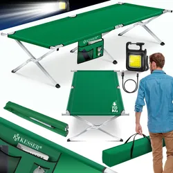 KESSER® Campingbett Klappbett Inkl.Tragetasche und Seitentasche Stabiles Feldbett 150 kg Belastbar Metallrohr 600D Oxfordgewebe Tragbar Liege Reise Bequem