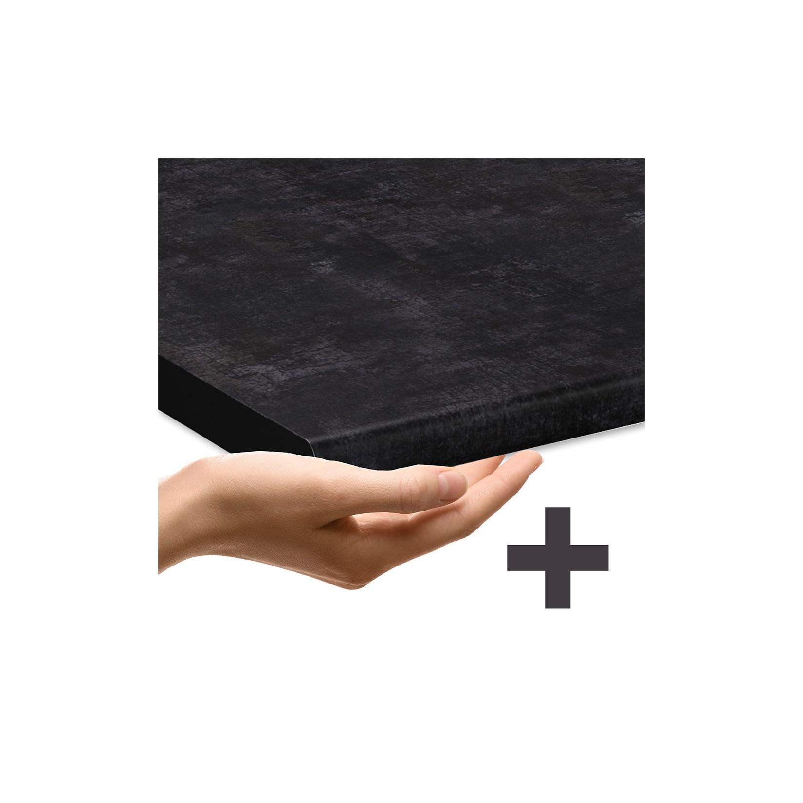 Vicco Unterschrank R-Line Schwarz Beton Anthrazit 60 cm mit Arbeitsplatte Anthrazit