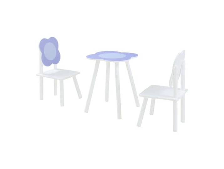03_0009453 Set Kindertisch und 2 Stühle weiß lila