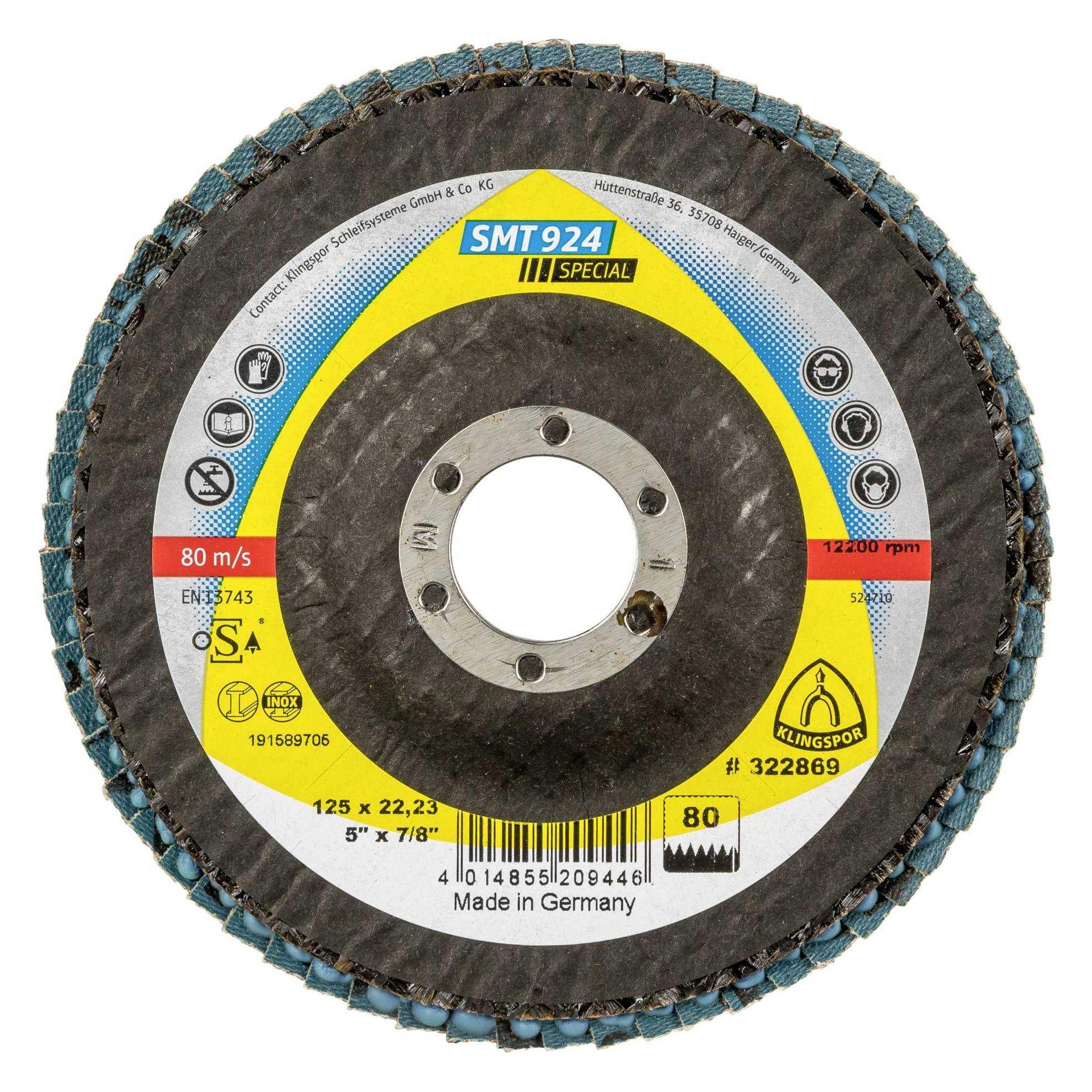 Klingspor SMT 924 Schleifmop- teller 125x22,23 mm Korn 80 gew (80) (322869)