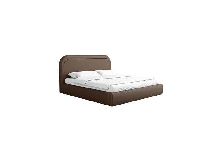Design Polsterbett „Masal“ mit Ablagefach, Kunstleder Dunkelbraun BLOOMINGLOFT Collection