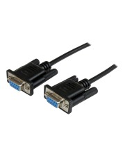 StarTech.com 2m Black DB9 RS232 Serial Null Modem Cable F/F Nullmodemkabel DB-9 W bis W 2 m geformt Daumenschrauben Schwarz (SCNM9FF2MBK)