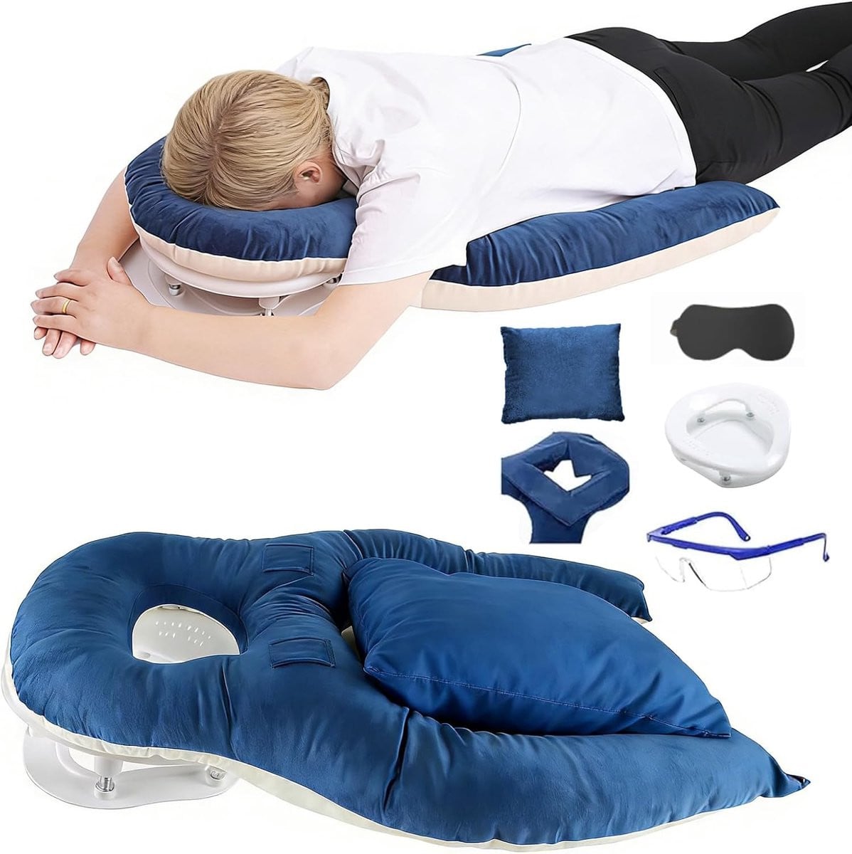 SnelShoppen Ergonomisch Gezichtskussen van Traagschuim voor Buikslapers en Herstel na Vitrectomie