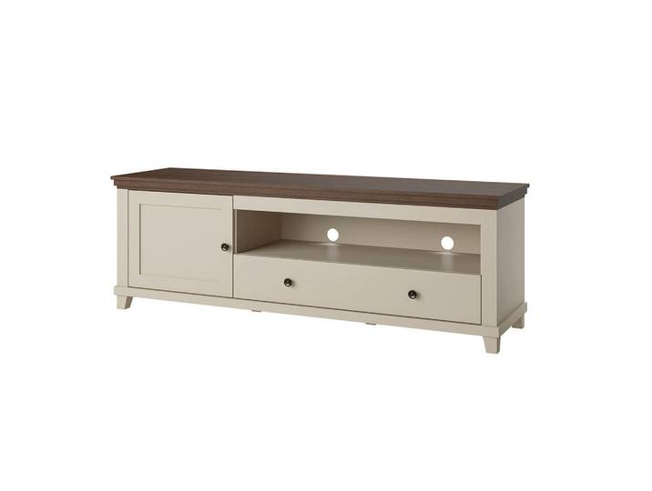 Petits-meubles Tv-Möbel Martin Beige und Holz, Holzwerkstoff, 1 Schubladen, 181x61x49 cm, Wohnzimmer, TV Möbel, Lowboards, Lowboards stehend