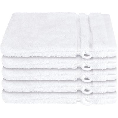 Waschhandschuh SCHIESSER "Milano Waschhandschuh-Set aus weicher Baumwolle in Frottier-Qualität", weiß, B:16cm L:22cm, Frottier, Handtücher, mit Webbordüre