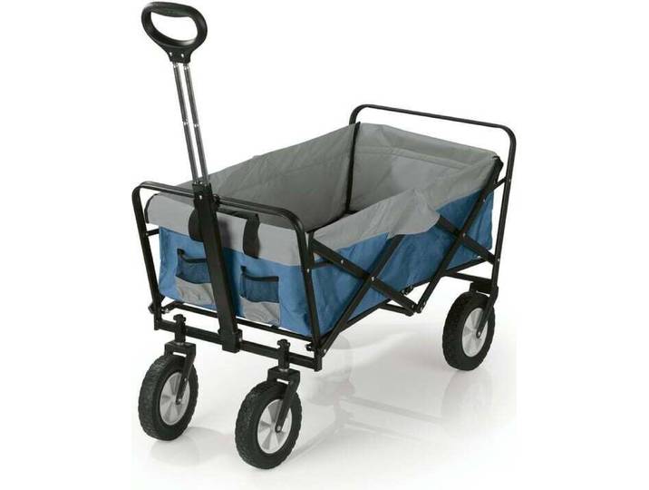 EASYmaxx 12252, Manueller Gartenwagen, 4 Rad/Räder, Kunststoff, Polyester, Stahl, Blau, Grau, 80 kg, 500 mm