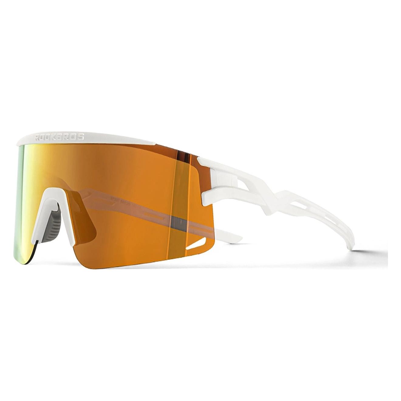 Rockbros Polarized Cycling Glasses with UV Protection and Corrective Insert - White (Weiss, Schwarz) (5907769373121)