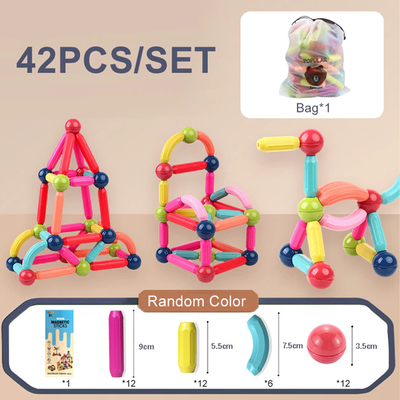 Playful Picks Magnetic Balls And Rods Building Blocks Educational Toy, Perfect Kids Gift 42 Pcs