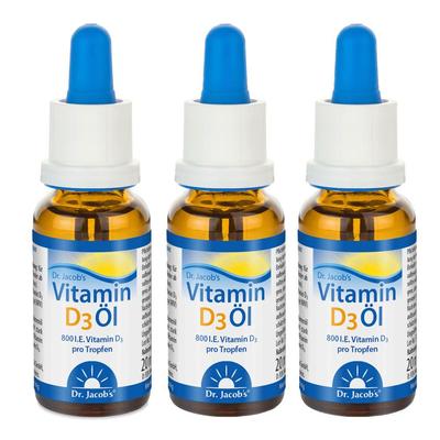 Vitamin D3 OEL DR Jacobs 3er-Pack 3x20 ml Tropfen zum Einnehmen