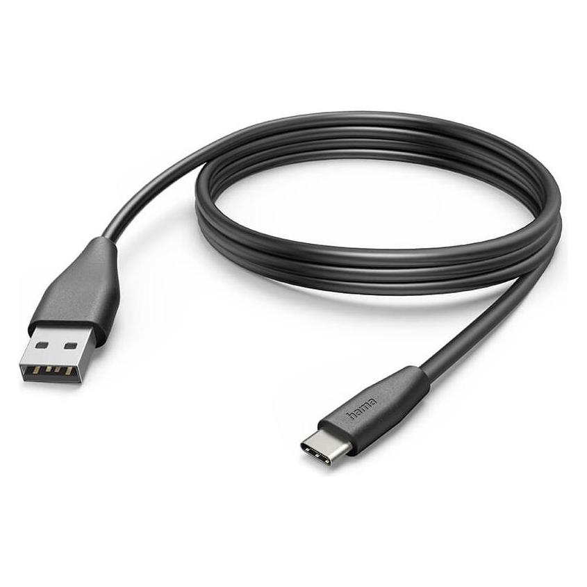 Hama USB-Kabel, USB-A - USB-C, 3 m, Schwarz (3 m, USB 2.0) (00201597)