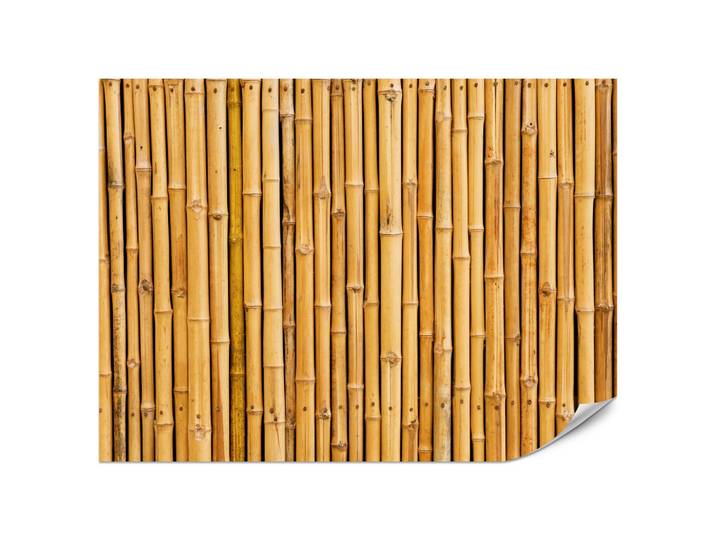 FOTOTAPETE für Küche Bambus Imitation Braune Wand Rustikal 200x140