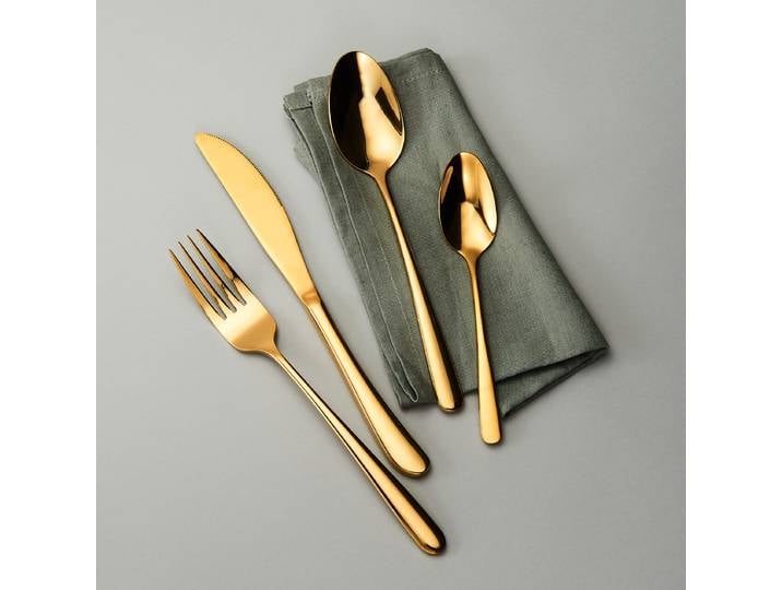 Besteck-Set QUEENS 4-tlg. 18 x 27 x 4cm Gold/Gold