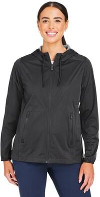 North End NE75W Women's Network Lightweight Jacket in Carbon Heather size Medium   Polyester Blend