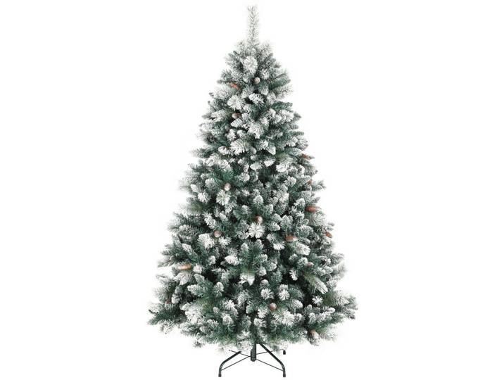Homcom Künstlicher Weihnachtsbaum 180 cm künstlich Tannenbaum mit Schnee 1000 Spitzen, Grün, Kunststoff, 180 cm, Dekoration, Weihnachtsdekoration, Christbäume & Zubehör