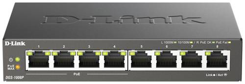 D-Link DGS-1008P/E DGS-1008P Netzwerk Switch 8 Port 1 GBit/s PoE-Funktion