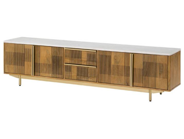 Massivmoebel24 TV-Board MIAMI Mango Massivholz hellbraun (Massivholz teilmontiert 93 kg MIAMI #105), Mango 200x40x50 cm hellbraun geölt