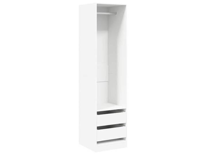 HWKQEQRF Kleiderschrank mit Schubladen Weiß 50x50x200 cm Holzwerkstoff 2 Schubladen, 1 offenes Fach, Hängestange, Holzwerkstoff, leicht zu reinigen, einfach zu montieren