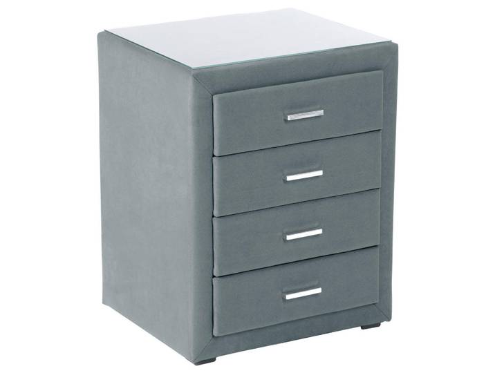 Beldomo - Sleep Nachtschrank, Blaugrau, Kunststoff, 4 Schublade(n) Schubladen, 48x60x43 cm, Goldenes M, Made in EU, Schlafzimmer, Nachttische