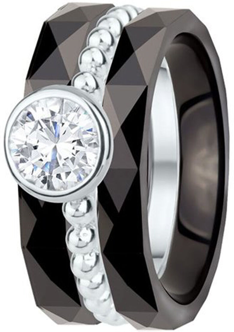 DONDELLA Ceramic Diamond Ring (8mm)