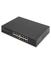 DIGITUS 16-Port Gigabit Switch 1 Gbps Ethernet Unmanaged Rack-Modul (DN-80112-2)