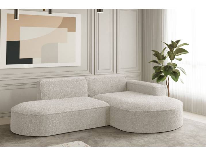 Kaiser Möbel Ecksofa Designer MODENA STUDIO stoff LOOP Perle Rechts