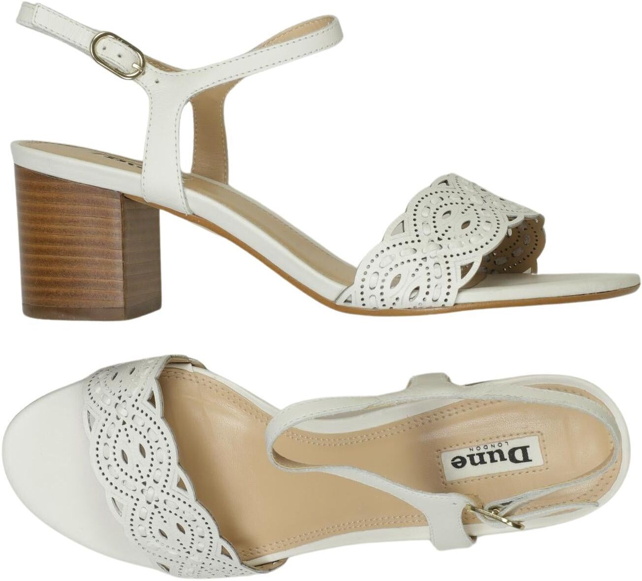 Dune London Damen Sandalen, Weiß, Gr. EU 40, Leder - Second Hand