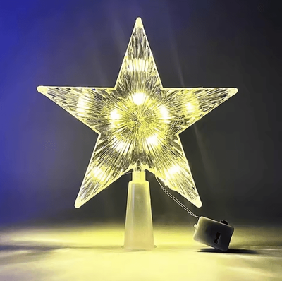 Uplift Curations LED Christmas Tree Topper Star With Glowing Light Effect stripe Warm