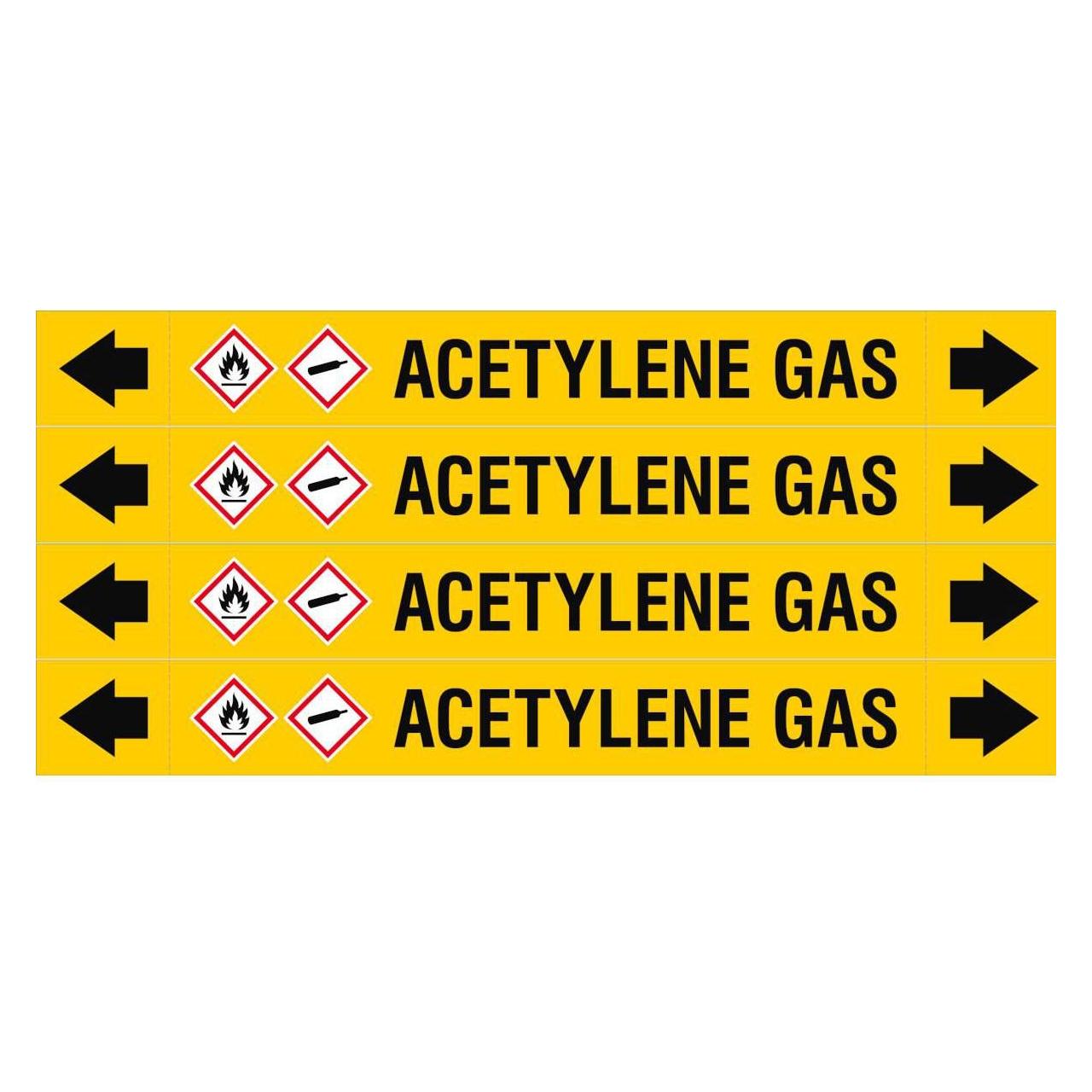 Brady ASME - Rohrmarkierer - Acetylene Gas (ASMEPM-26X230MM-ACETYLENE GAS)
