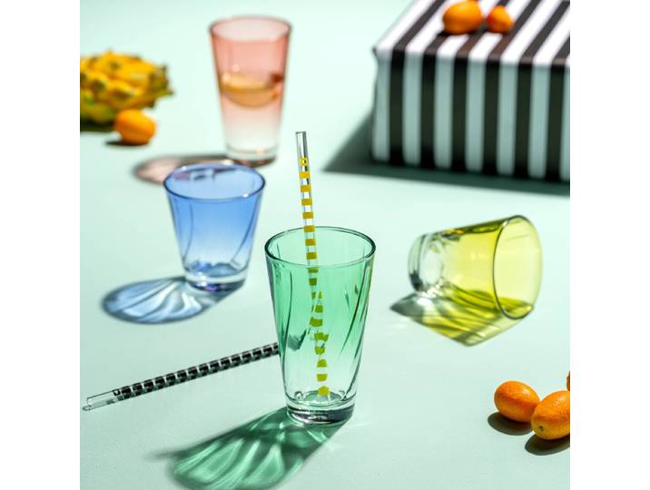 Verre Twist Type B 9 x 9 x 9cm Lot de 4 Multicolore/Multicolore