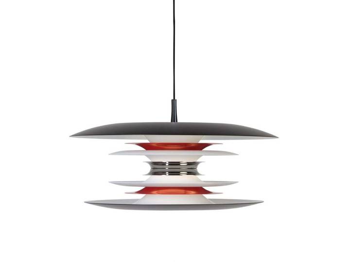 Diablo Pendelleuchte Ø500 Matt Schwarz/Rot - Belid - Esszimmer - Metall
