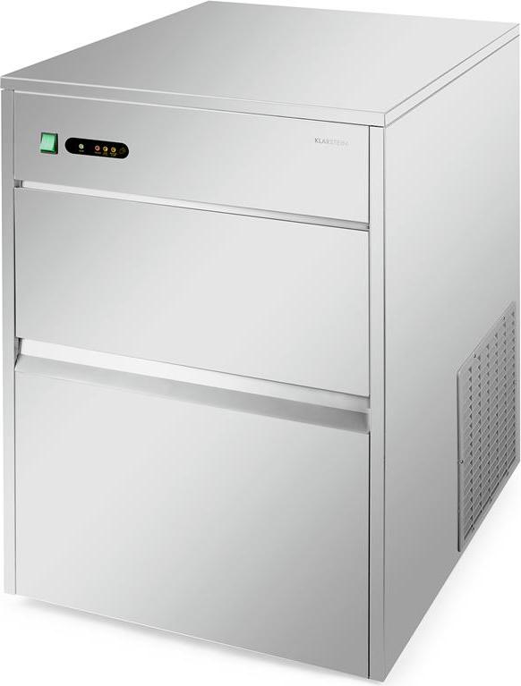 Klarstein Eiswürfelmaschine, Profi Ice Maker, Eiswürfelbereiter für Klare Eiswürfel, Eiswürfelmaschine für Gastro & Zuhause, Leise Eiswürfelmaschine Groß mit Eiswürfelbehälter, 260W, 50kg/Tag, Silber