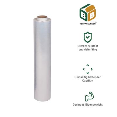 BB-Verpackungen 1 x Handstretchfolie 17 my (transparent) 45 cm x 200 m