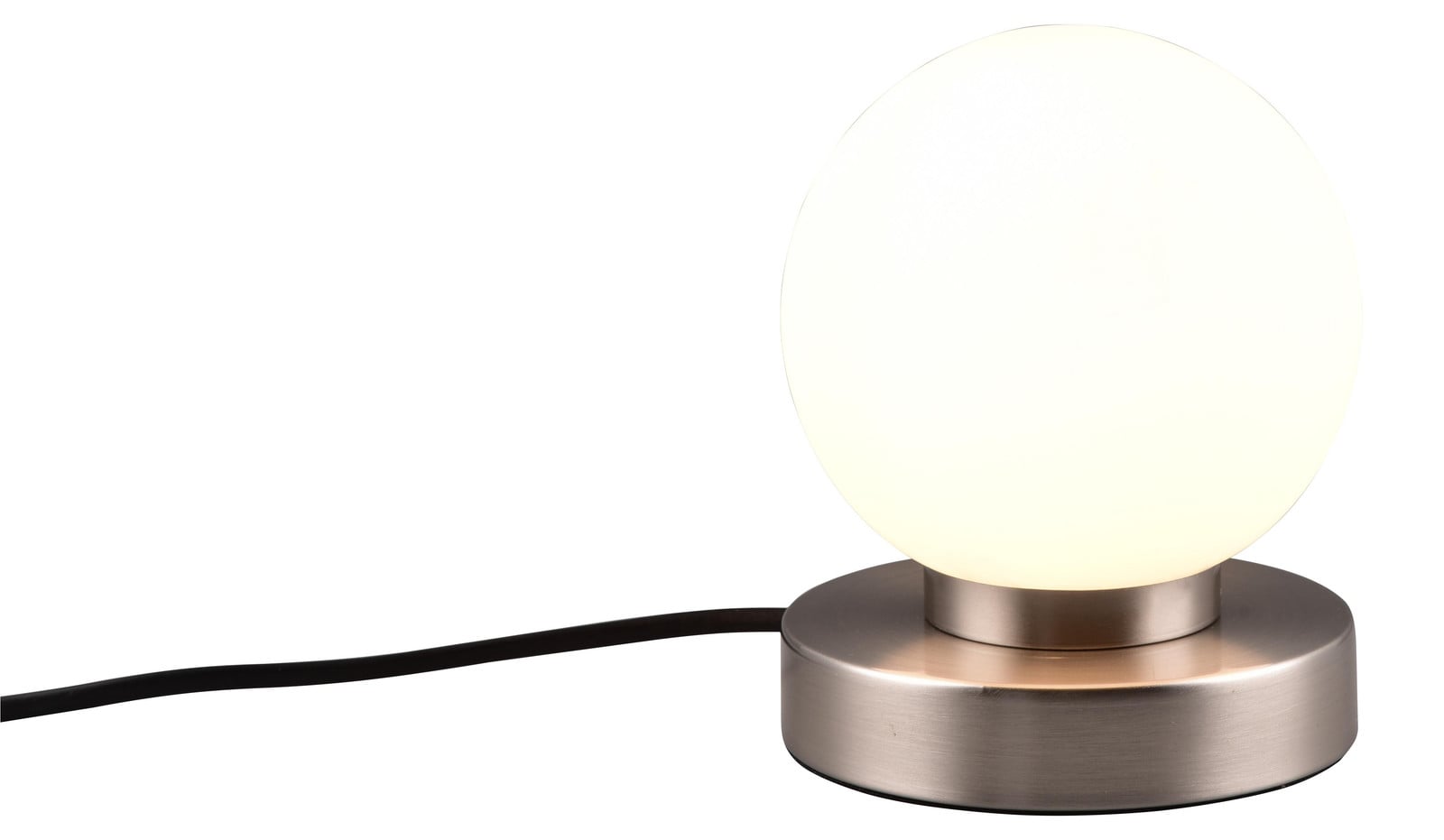 REALITY Import Tafellampje Prinz II Nikkel met Wit Glas
