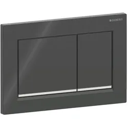 Geberit Betätigungsplatte Omega 20 Square 115080KM1 Platte/Taste schwarz, Streifen hochglanz-vc, für 2-Mengen-Spülung