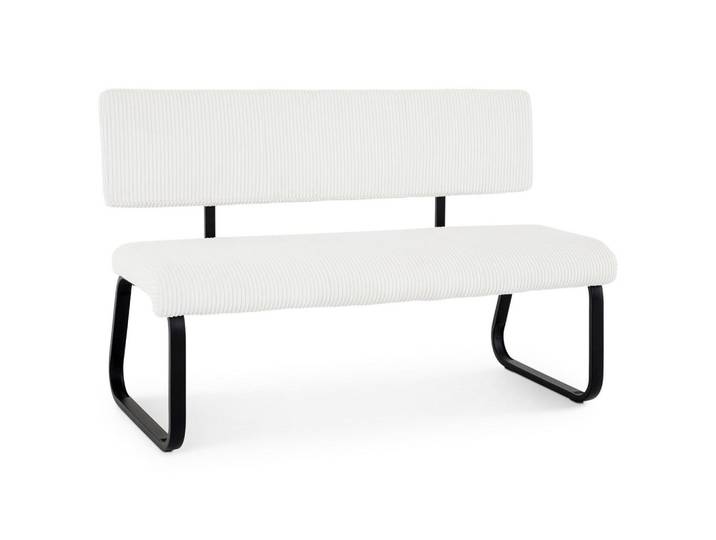 Idimex Esszimmerbank Matese weiß, Weiß, Metall, Mode, 135x88x58 cm, Esszimmer, Bänke, Sitzbänke