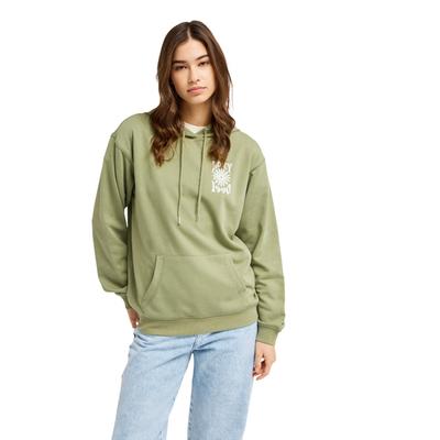 Hoodie ROXY "Surf Stoked Terry Vint", Damen, Gr. L, grün (olivgrün), Obermaterial: 60% Baumwolle, 40% Polyester., Sweatshirts Hoodie