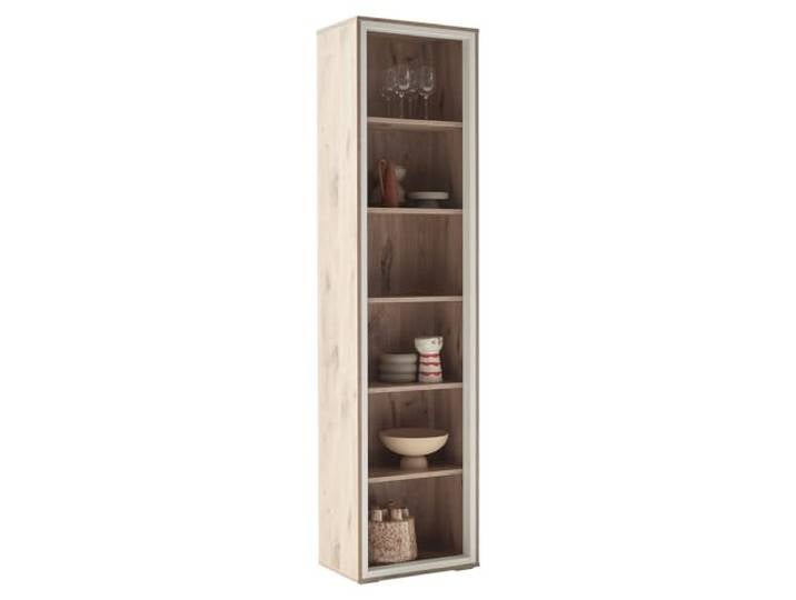 Wohnzimmer Esszimmer Vitrine Vitrinenschrank Regal breit Eiche weiß, modern