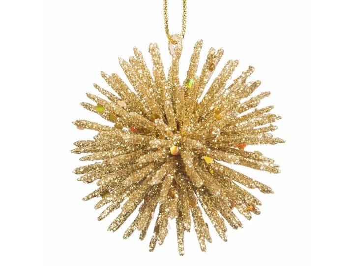 Weihnachtliche Hängedeko Seeigel mit goldfarbenem Glitzer