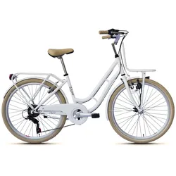 Kinderfahrrad WYNN "Kinderfahrrad 24 Zoll Shimano Tourney 6 Gang V-Brake Kinder KID1.0" Gr. 38, weiß, Fahrräder, Kinder, 38cm, 24 Zoll (60,96cm) hinten: 24 Zoll (60,96cm)