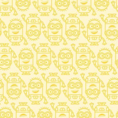 Minions Line Art Yellow Peel and Stick Wallpaper by RoomMates