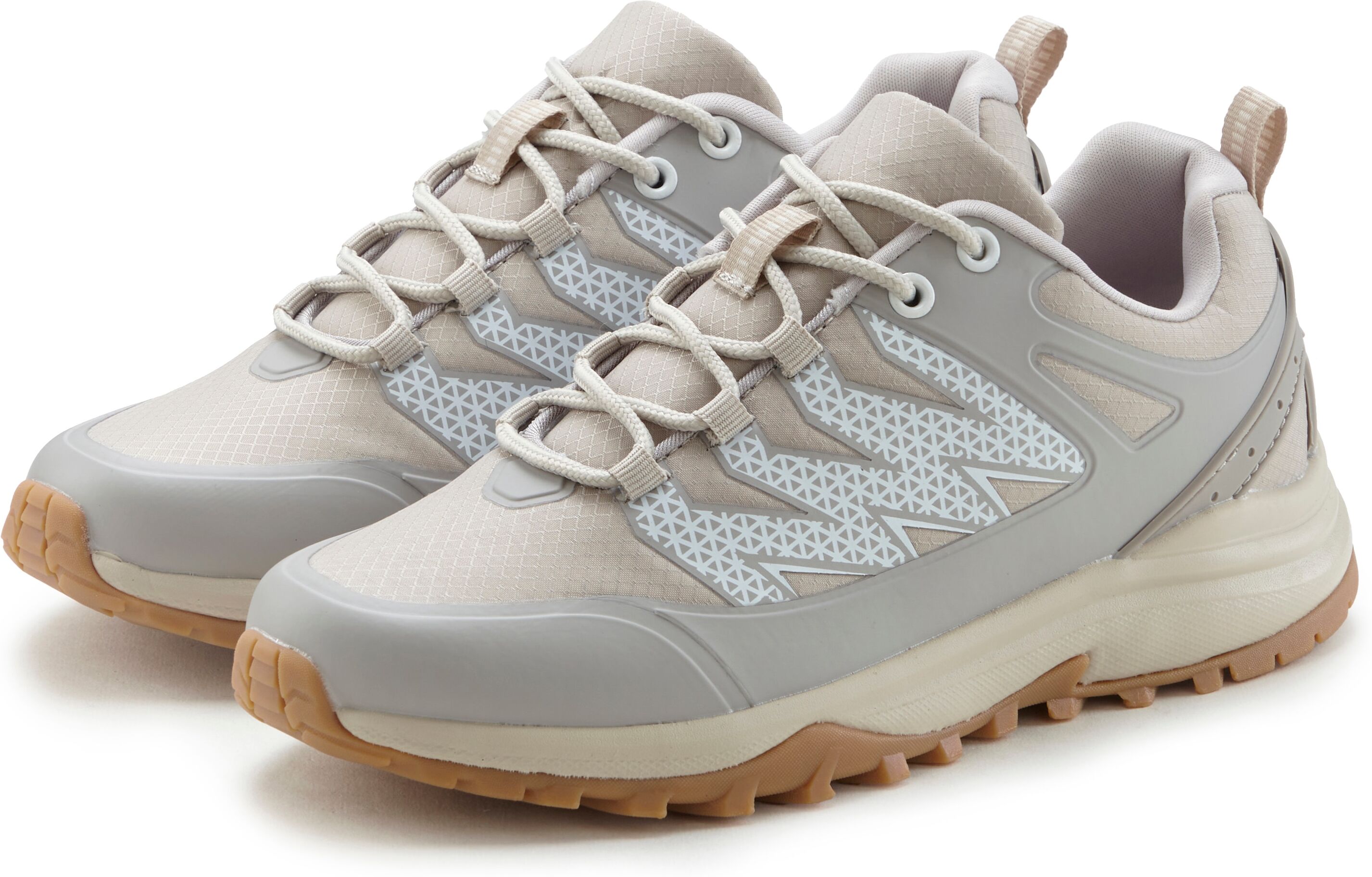 Outdoorschuh VIVANCE "Wanderschuhe", Damen, Gr. 42, beige, Obermaterial: 50% Lederimitat, 50% Textilmaterial. Decksohle: 100% Textilmaterial. Futter: 100% Textilmaterial. Laufsohle: 100% Synthetik, gemustert, mehrfarbig, Basic, Schuhe Outdoorschuh, Freize