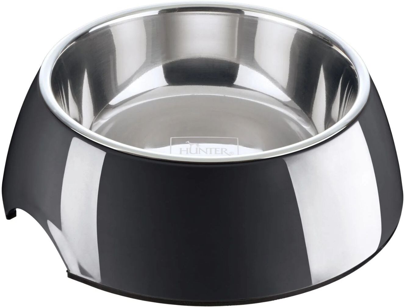 Hunter Ciotola per Cani in Melamina Nera Ø 27 cm h 9 cm 1400 ml