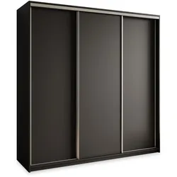 SCHWEBETÜRENSCHRANK NISSE 200/205/60 cm 3-türig Schwarz
