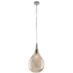 Bonetti Illumina -  Pluvia - Eisenaufhängung mit bernsteinfarbenem Pyrexglas 1 Licht 142 - Ø20 - BL264-S1-AM