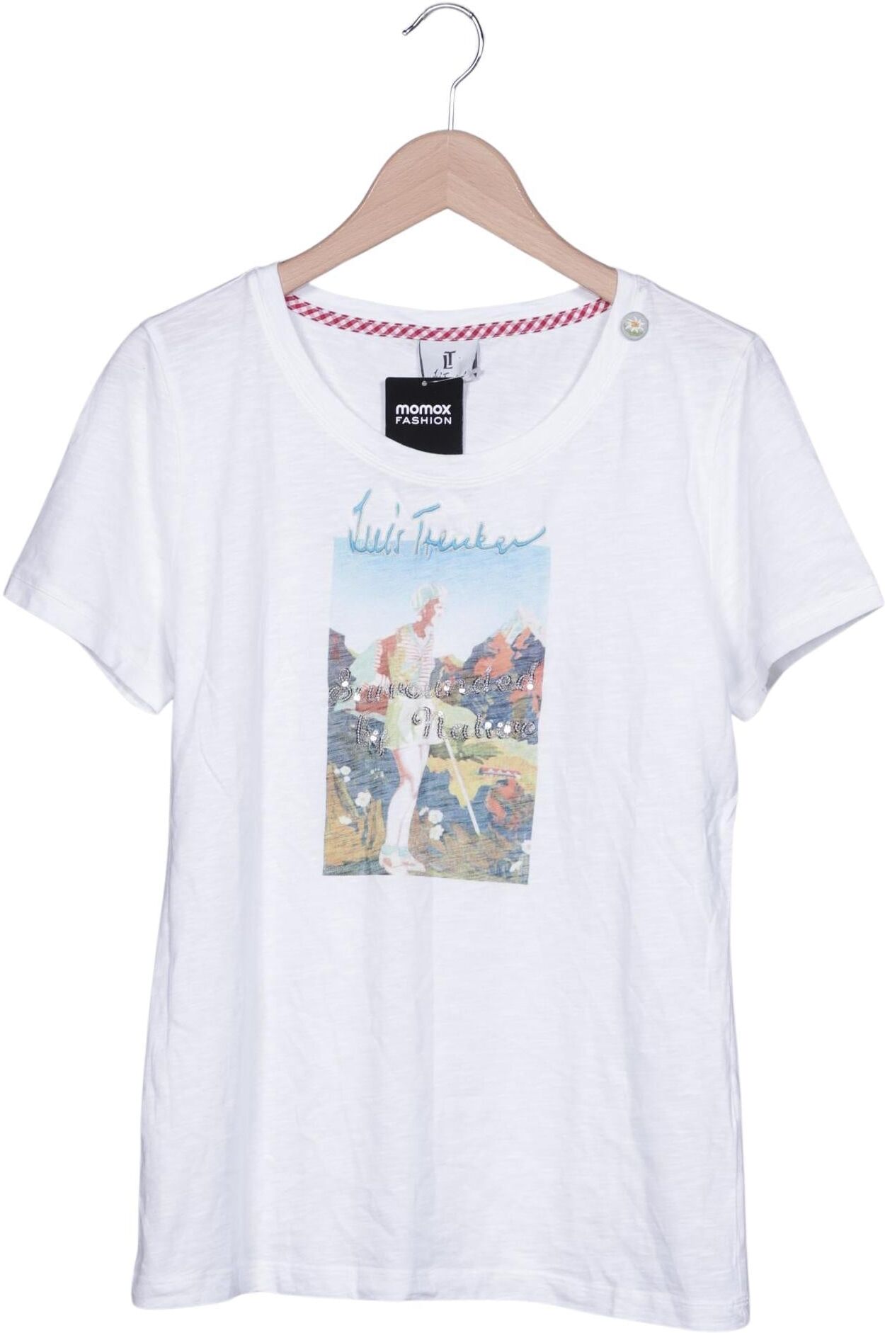 Luis Trenker Damen T-Shirt, Weiß, Gr. M, Baumwolle - Second Hand