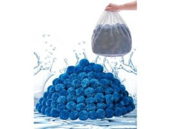 VEVOR Filterballen voor zandfilter, 1,83 kg, Filterballen ter vervanging van zwembadfilterzand, Herbruikbaar blauw polyestervezelfiltermateriaal met waszak, voor zwembad, aquarium, bovengronds zwembad