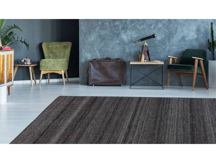Teppich KAYOOM Phoenix 210 , schwarz (anthrazit, multi), B:200cm H:6mm L:290cm, Wolle, Teppiche, Teppich, Dezenter Jacquard-Teppich, Flachflor, Aus pflegeleichten Materialien
