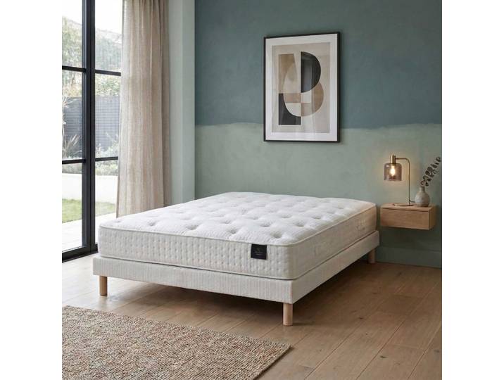 Matelas hybride ensachés selene accueil latex h26 sommier blanc